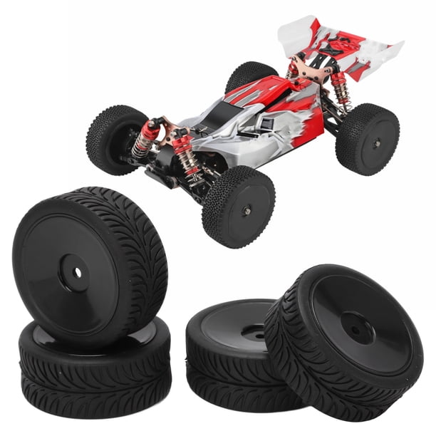 Set De 4 Pneus En Caoutchouc 1/14 – Pour WLToys 144001 – Roues Avec Jante Plastique Et Mousse – Améliore L’adhérence Et La Stabilité