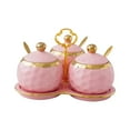 thumbnail image 4 of 3 tarros de cerámica para especias de cocina, tarros de porcelana para condimentos, bonitos botes para especias Rosa, 4 of 9