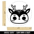 thumbnail image 2 of Charming Kawaii Chibi Deer Face Blushing Cheeks Self-Inking Rubber Stamp Ink Stamper - Brown Ink - Medium 1 Inch, 2 of 7