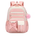 thumbnail image 2 of 17.3in Waterproof Polyester Bow Pom Pom Decor Backpack, Multi Pocket Large Capacity Daypack, Breathable Padded Shoulder Rucksack With Luggage Strap For Daily Commute Weekend Travel & Shopping, 2 of 4