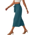thumbnail image 6 of Capri Pants for Women Petite Wide Leg Summer Capris Pant Palazzo Loose Fit Casual Trousers with Pockets 2026 Trendy Dark Green S, 6 of 6