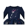 thumbnail image 4 of Girls Dress Sequin Unicorn Constellation Embroidery Star Moon Sky Long Sleeve 7 Years, 4 of 6