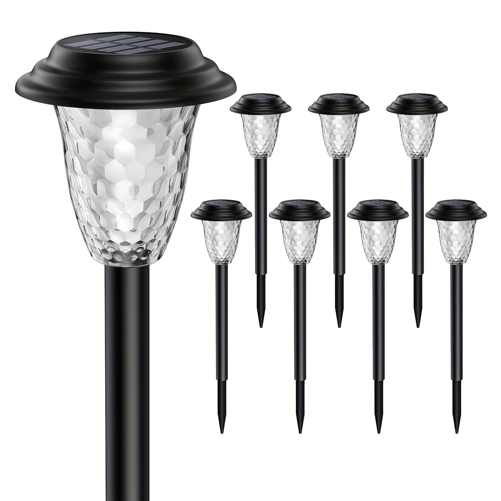 MIMQO Solar Pathway Lights Decorative Color Changing LED Warm White 10 Pack