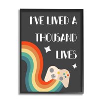 Stupell Industries I've Lived a Thousand Lives Video Game Phrase, 16 x 20, Design by Daphne Polselli