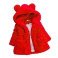 thumbnail image 2 of FAIWAD Toddler Girls Winter Fleece Plush Coat Kids Hooded Fuzzy Thicken Warm Outwear Jackets, 2 of 4
