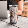 thumbnail image 4 of 20 Oz Poodle and Flowers Floral Coffee Tumbler Double Wall Insulated Stainless Steel Water Bottle | Metal Reusable Thermoses Flask with Cup Cap | Leak & Sweat Proof with Anti-Dust Lid, 4 of 7