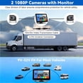 thumbnail image 2 of Podofo Kit de Cámara de Visión Trasera con Cable HD 1080P Monitor de 7 Pulgadas con 2 Cámaras de Visión Trasera Inalámbricas para Remolque RV Camión Auto Autobús IP68 a Prueba de Agua Visión Noctu..., 2 of 8