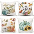 thumbnail image 2 of Clearance! EQWLJWE Fall Decor Pillow Covers 18x18 Set of 4 Pumpkin Farmhouse Decorations Pumpkin Maple Farm Truck Throw Cushion Case for Fall Thanksgiving Home Decorative Pillows, 2 of 4