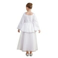 thumbnail image 2 of Aislor Kids Girls Long Sleeve Mesh Dress Evening Pageant Wedding Party Dress Ball Gown White 4, 2 of 6