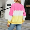 thumbnail image 4 of gbyLJF Women's Oversized Crew Neck Tie Dye Sweatshirts with No Hood Plus Size Casual Color Block Pullover Tops Pink XXL, 4 of 7