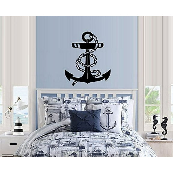 Decal ~ ANCHOR WITH ROPE ~ Wall, Boat or Window Decal  20" x 26"
