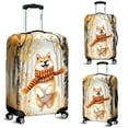 thumbnail image 2 of Welcome Fall Akita Strolling Through the Autumn Maple Forest Travel Luggage Cover Inu Dog Lover Suitcase Dust Protective Decor - 12012, 2 of 5