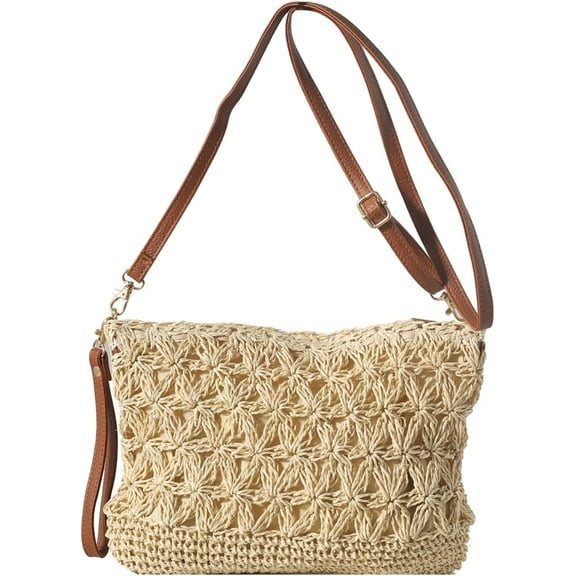 Straw Clutch Purses for Women Summer Straw Crossbody Bag Woven Beach Bags Shoulder Bag for Vacation