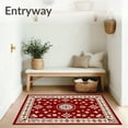 thumbnail image 3 of ODIKA 8'x10' Machine Washable Non-Slip Area Rug, Heritage Showcasing Palmette Lattice Motifs High Traffic Rug with Pad, Red, 665719, 3 of 8
