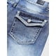 thumbnail image 5 of Pantalones vaqueros elásticos de cintura media para mujer con corte de bota y dobladillo sin rematar, 5 of 5