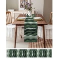 thumbnail image 6 of Table Runner Dresser Scarf 18 x 72 Inch Abstract Sage Green Gradient Waves Beach Lines Table Runners Non-Slip Heat Kitchen Dining Table Decor for Indoor Outdoor Home Party Decoration, 6 of 7