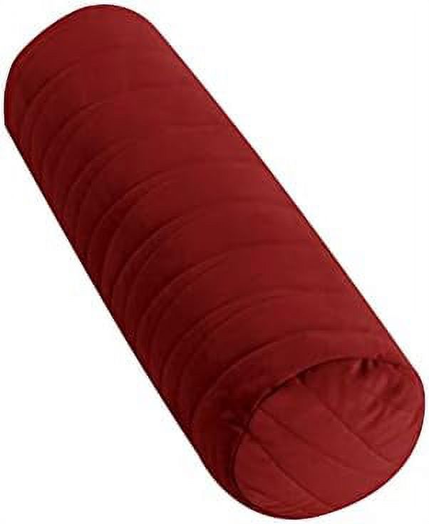 Premium Heavy Velvet Bolster Pillow, 6" X 18", Burgundy