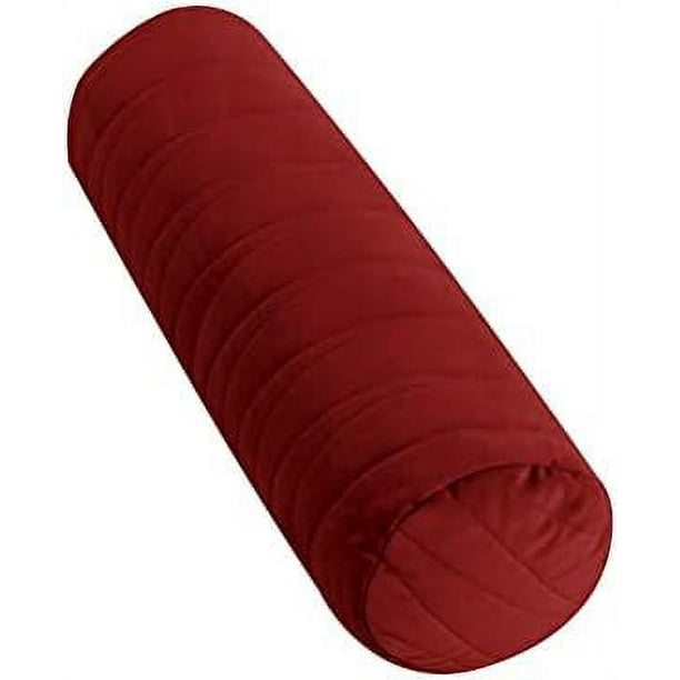 Premium Heavy Velvet Bolster Pillow, 6" X 18", Burgundy