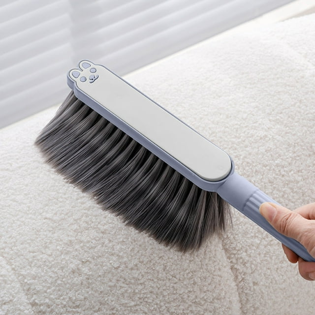 Cepillo para Cama con Mango Largo | Cepillo de Cerdas Naturales Suaves para Sábanas, Sofás y Alfombras | Mango de Plástico Ligero y Duradero | Multiusos para Limpiar Muebles de Dormitorio y Coche