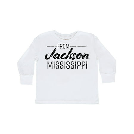 

Inktastic From Jackson Mississippi in Black Distressed Text Gift Toddler Boy or Toddler Girl Long Sleeve T-Shirt