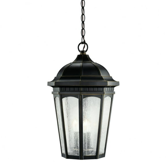 3 Light Outdoor Hanging Pendant With Traditional Inspirations 21.25 Inches Tall By 12.25 Inches Wide-Rubbed Bronze Finish Kichler Lighting 9539Rz