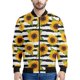 thumbnail image 3 of Chaqueta con cremallera y estampado 3D de girasoles para hombre, sudaderas con capucha y estampado floral de plantas, abrigos de gran tamaño de manga larga para la calle, 3 of 5
