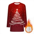 thumbnail image 4 of Craaazy Women's Christmas Printed Long Sleeve Round Neck Winter Warm Tops with Pockets Gifts, 4 of 5