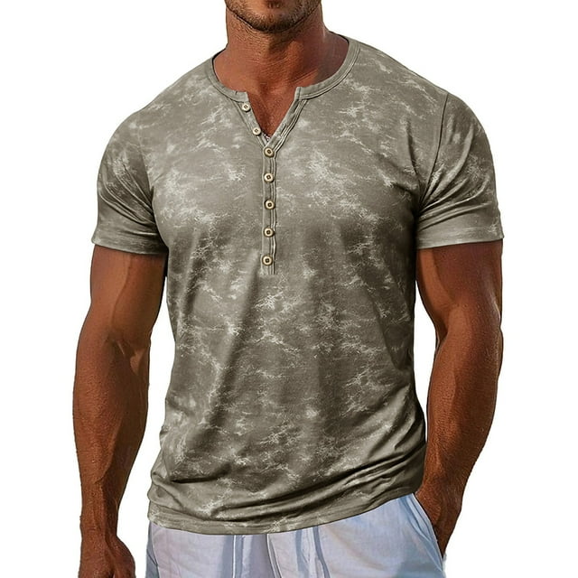 Blusas y camisas de manga corta con cuello en V Camisa casual de manga corta para hombre Camisa abotonada para hombre Camisa de manga corta Top/camiseta con cuello en V Tops para hombre