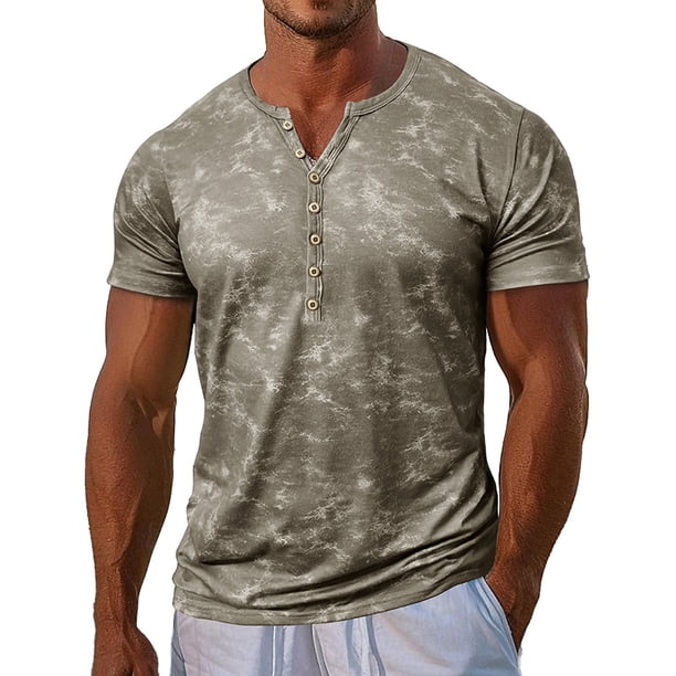 Blusas y camisas de manga corta con cuello en V Camisa casual de manga corta para hombre Camisa abotonada para hombre Camisa de manga corta Top/camiseta con cuello en V Tops para hombre
