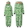 thumbnail image 2 of Odeerbi Christmas Onesie Pajamas for Family Holiday Sleep Jumpsuit Long Sleeve Family Christmas Pajamas Matching Sets Mom Fashion Lattice Print Plush Jumpsuit Sleepwear PJs Set Green, 2 of 6