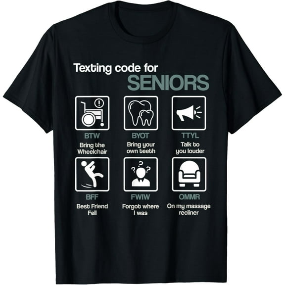 Funny Senior's Texting Code Icon T Shirt Gift