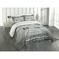 thumbnail image 3 of Ambesonne Black and White Quilted Bedspread Set 3 Pcs, Old Pier on Sea, King Size, Black and White, 3 of 5