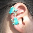 thumbnail image 4 of Yesbay 1 Pair Tree Frog Ear Clips Realistic Animal Shape Electroplated Polished Ani-slip Non-pierced Alloy Party Events Daily Wear Earrings, 4 of 7