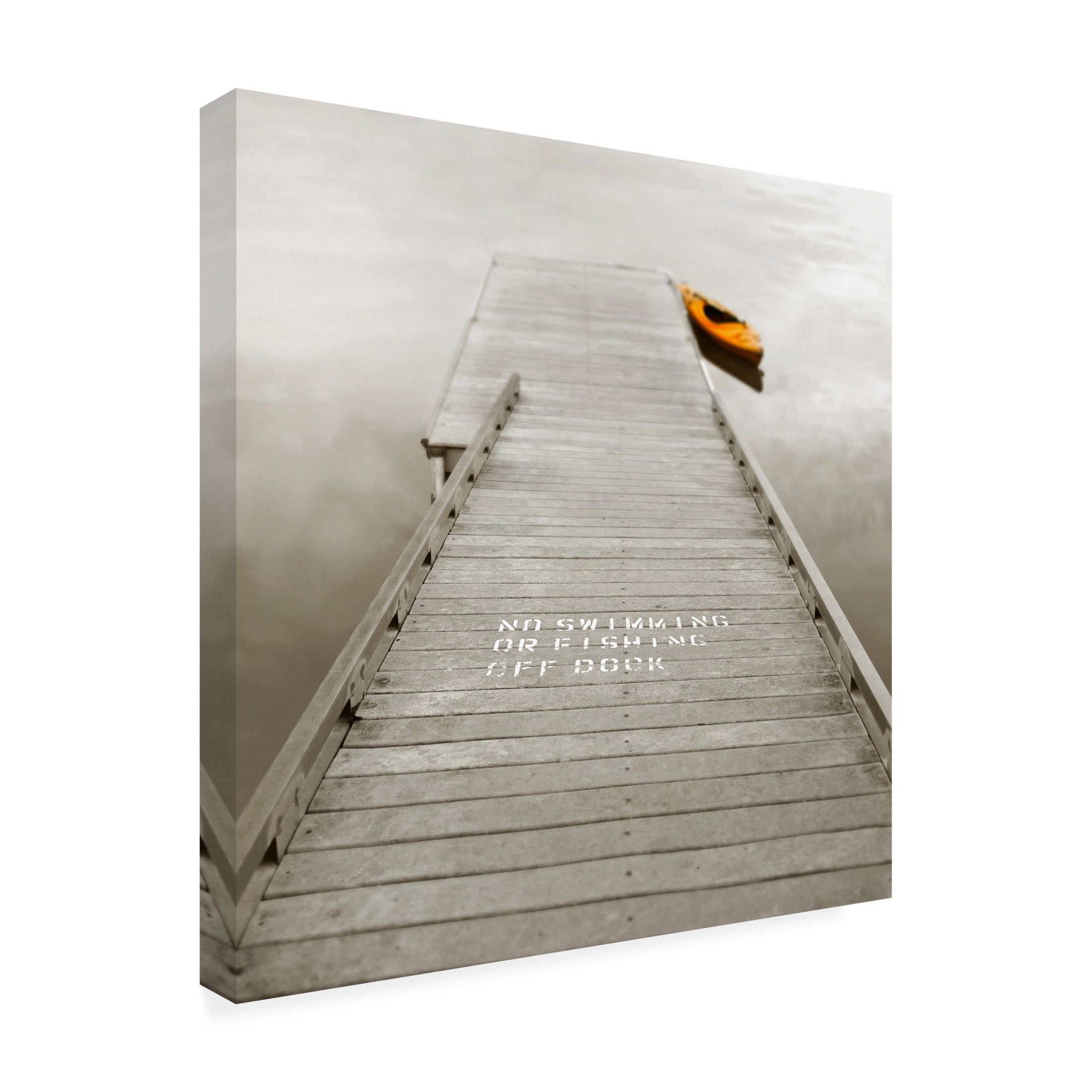 Canvas Wall Art - Nicholas Bell 'No Swimming' Wall Art for Living Room, Bedroom, or Office Décor by Trademark Fine Art - 14 x 14 Inches