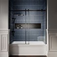 thumbnail image 2 of Zephyr 56-60" Matte Black Semi-Frameless Glass Barn Doors for Bathtub Shower - Bypass Tempered Glass Door, 2 of 22