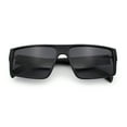 thumbnail image 5 of Kush Mens Bold Angle Flat Top Square Rectangle All Black Plastic Sunglasses Silver Logo, 5 of 7