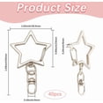 thumbnail image 2 of 1 caja de 40 llaveros con forma de estrella, cierre giratorio de metal, aleación de plata, gancho giratorio, clips para llaveros, accesorios de conector., 2 of 9
