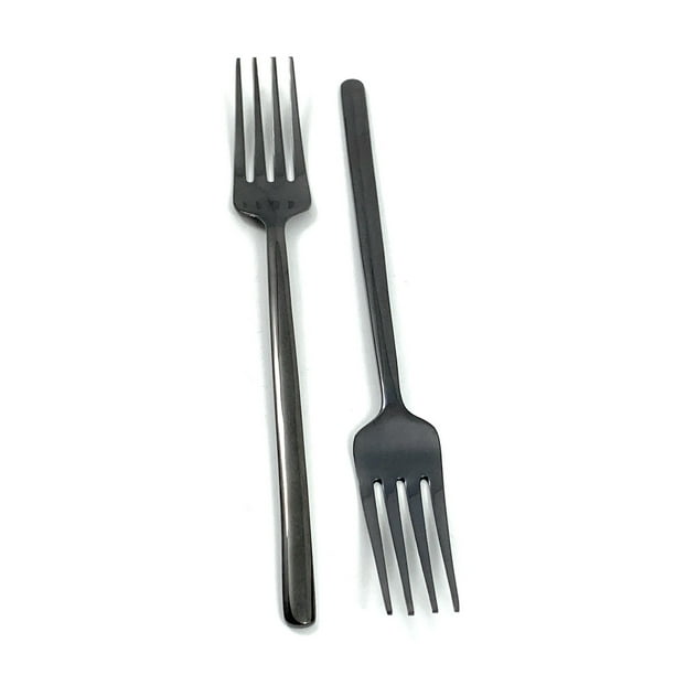 Dinner Forks Set of 6 Pieces (Stainless Steel, Black Glossy) Walmart