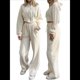 thumbnail image 3 of Conjunto Deportivo para Mujer: Sudadera con Capucha y Cremallera de Larga con Pantalones de Color Liso con Cordones - Conjunto de Dos Piezas Albaricoque L, 3 of 9