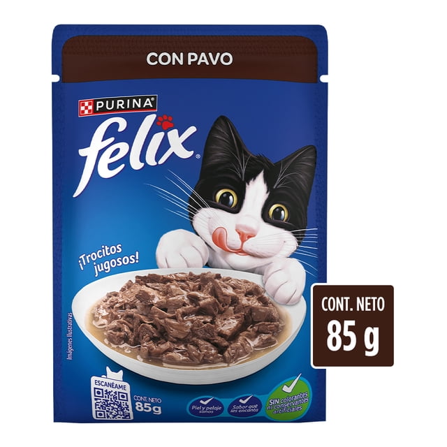 Alimento para Gato Purina Felix Trocitos Jugosos Sabor Pavo 85 g
