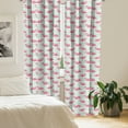 thumbnail image 2 of Ambesonne Flamingo Window Curtains, Exotic Summer Illustration, Each 28" W x 63" L, Mint Green Pink White, 2 of 4