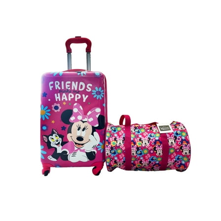 Disney Minnie Mouse Kid's 18" ABS Hard-Side Spinner Luggage with Duffel Set