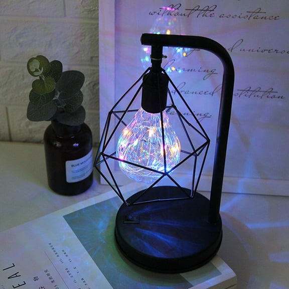 FRCOLOR 1Pack Decorative Lamp for Bedroom in Black and Copper 11.8x5.3x11.4in