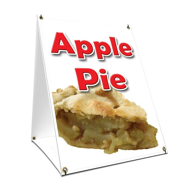 A-frame Sidewalk Apple Pie Sign With Graphics On Each Side | 24" X 36" Print Size