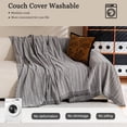thumbnail image 5 of Jessy Home Sofa Cover Slipcover Couch Cover Protector Durable Multi-Function Furniture Cover for Dogs Cats Home Decor 71"x 134"Light Gray, 5 of 8