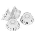 thumbnail image 5 of 4Pcs Tone Control Knob Transparent Bell Volume Musical Instrument Accessories forGuitar BassWhite with Black Letter, 5 of 8