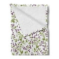 thumbnail image 2 of Garden Art Soft Flannel Fleece Throw Blanket, Swirling Green Twigs with Little Wild Berries Plants, Cozy Plush for Indoor and Outdoor Use, 70" x 90", Olive Green Lavender, by Ambesonne, 2 of 5