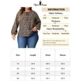 thumbnail image 6 of Agnes Orinda Plus Size Floral Printed for Women Casual V Neck Tops Drawstring Long Sleeve T Shirt Blouses, 6 of 6