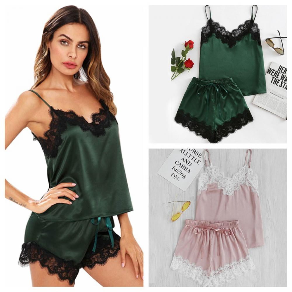 wearella Womens Sweetness Cami Set Lace Camisole Lingerie Nightwear Sexy  Pajamas Lounge Sets : : Clothing, Shoes & Accessories
