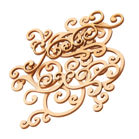 Yunhgft 8 Packs Wood Embellishments for Crafting,Floral Wooden Shape Vintage DIY Cutouts